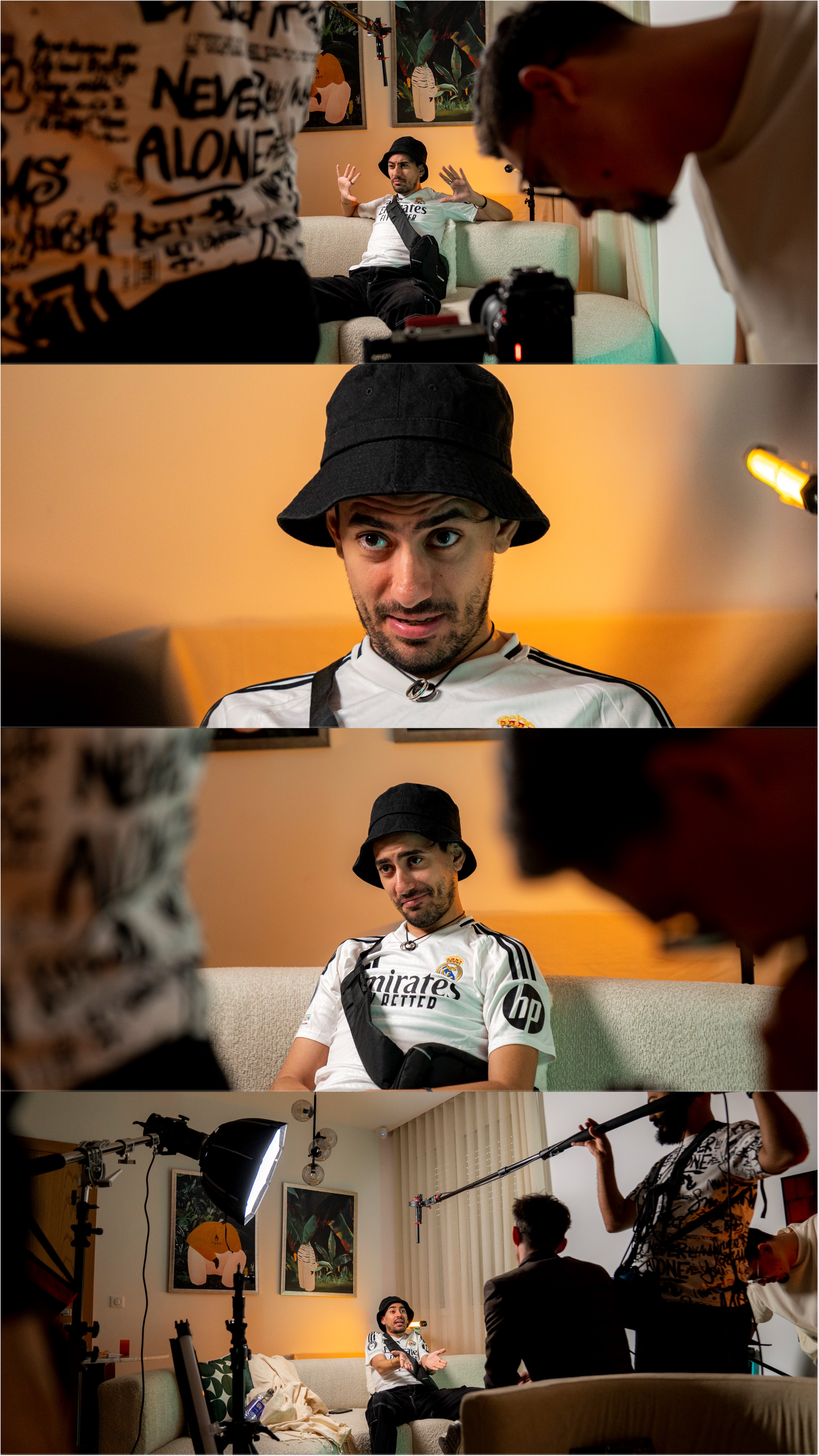 Behind-the-camera moment during LG Tunisia brand campaign — Aziz Stiti